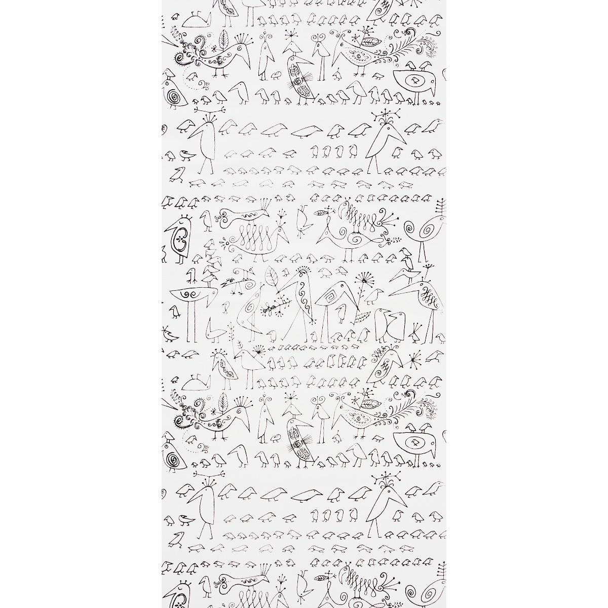 Schumacher Aviary Black On White Wallpaper