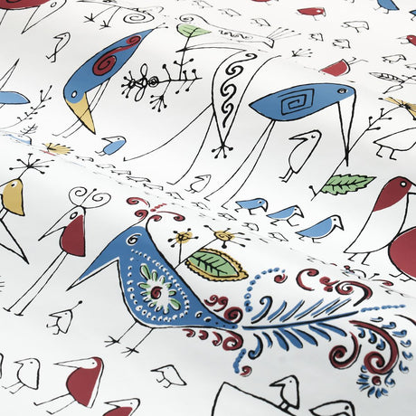 Schumacher Aviary Multi On White Wallpaper