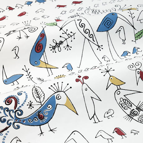 Schumacher Aviary Multi On White Wallpaper