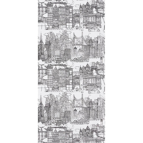 Schumacher New York New York Black On White Wallpaper