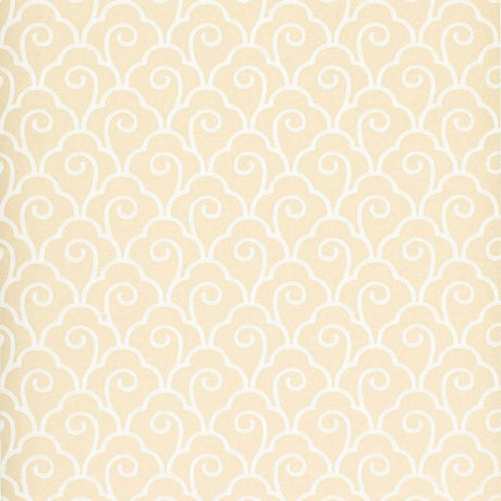 Schumacher Scallop Filigree Cream Wallpaper