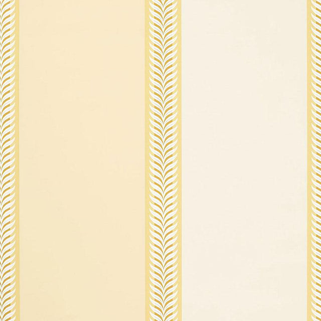 Schumacher Valais Stripe Soft Yellow Wallpaper