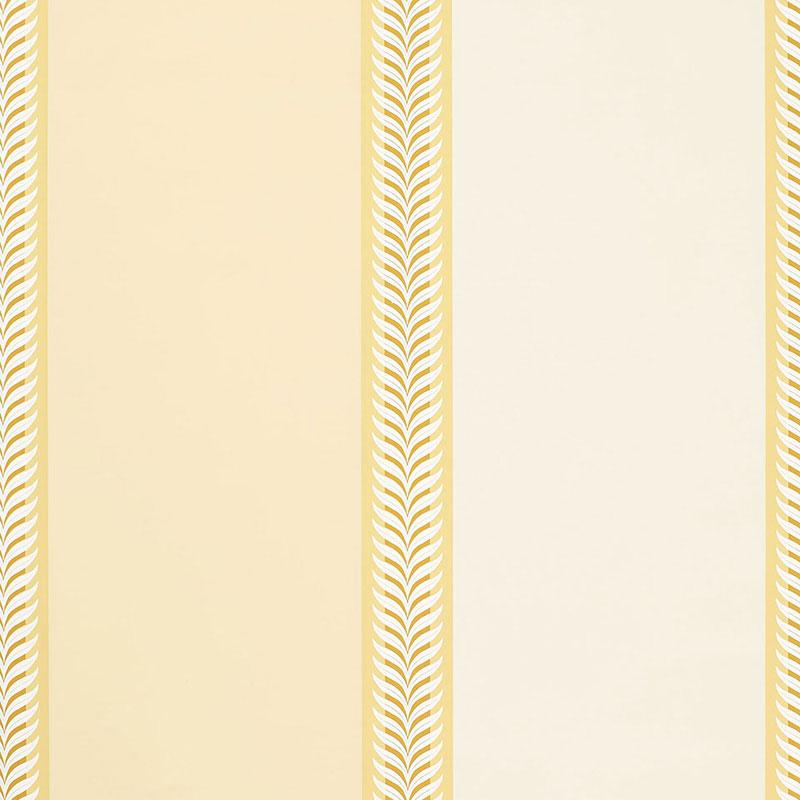 Schumacher Valais Stripe Soft Yellow Wallpaper