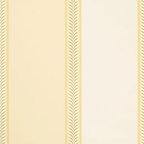 Schumacher Valais Stripe Soft Yellow Wallpaper