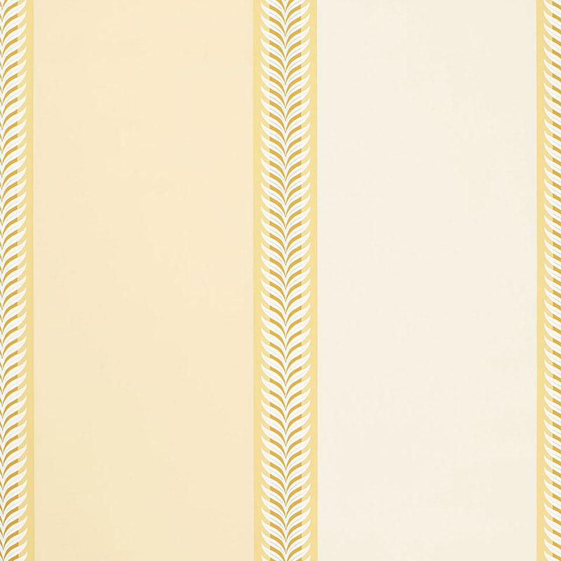 Schumacher Valais Stripe Soft Yellow Wallpaper