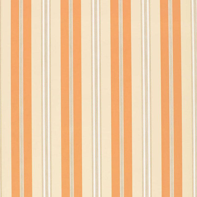 Schumacher Chalon Stripe Coral Wallpaper