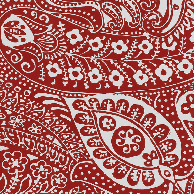 Schumacher Paisley Print Red Wallpaper