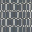 Schumacher Modern Trellis Charcoal Metallic Wallpaper