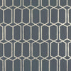 Schumacher Modern Trellis Charcoal Metallic Wallpaper