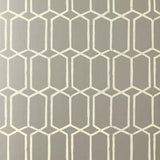 Schumacher Modern Trellis Silver Wallpaper
