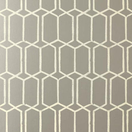 Schumacher Modern Trellis Silver Wallpaper