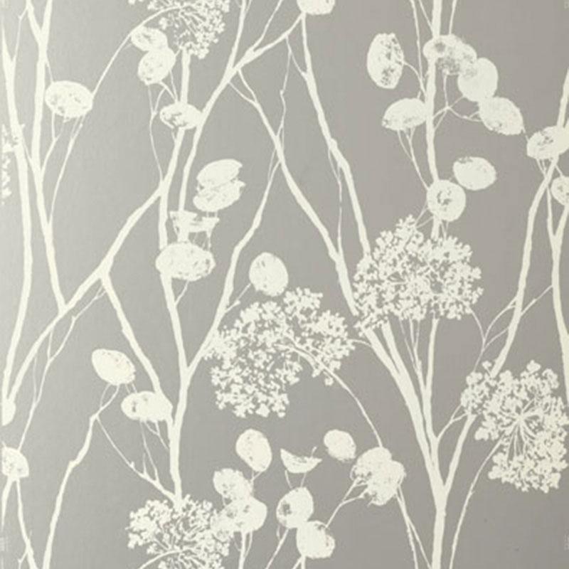 Schumacher Moonpennies Silver Wallpaper