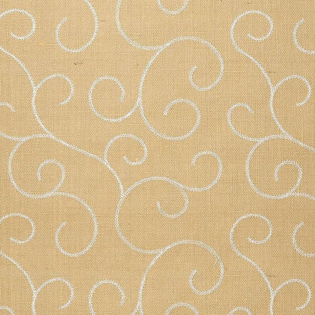 Schumacher Adhafera Scroll Straw Wallpaper