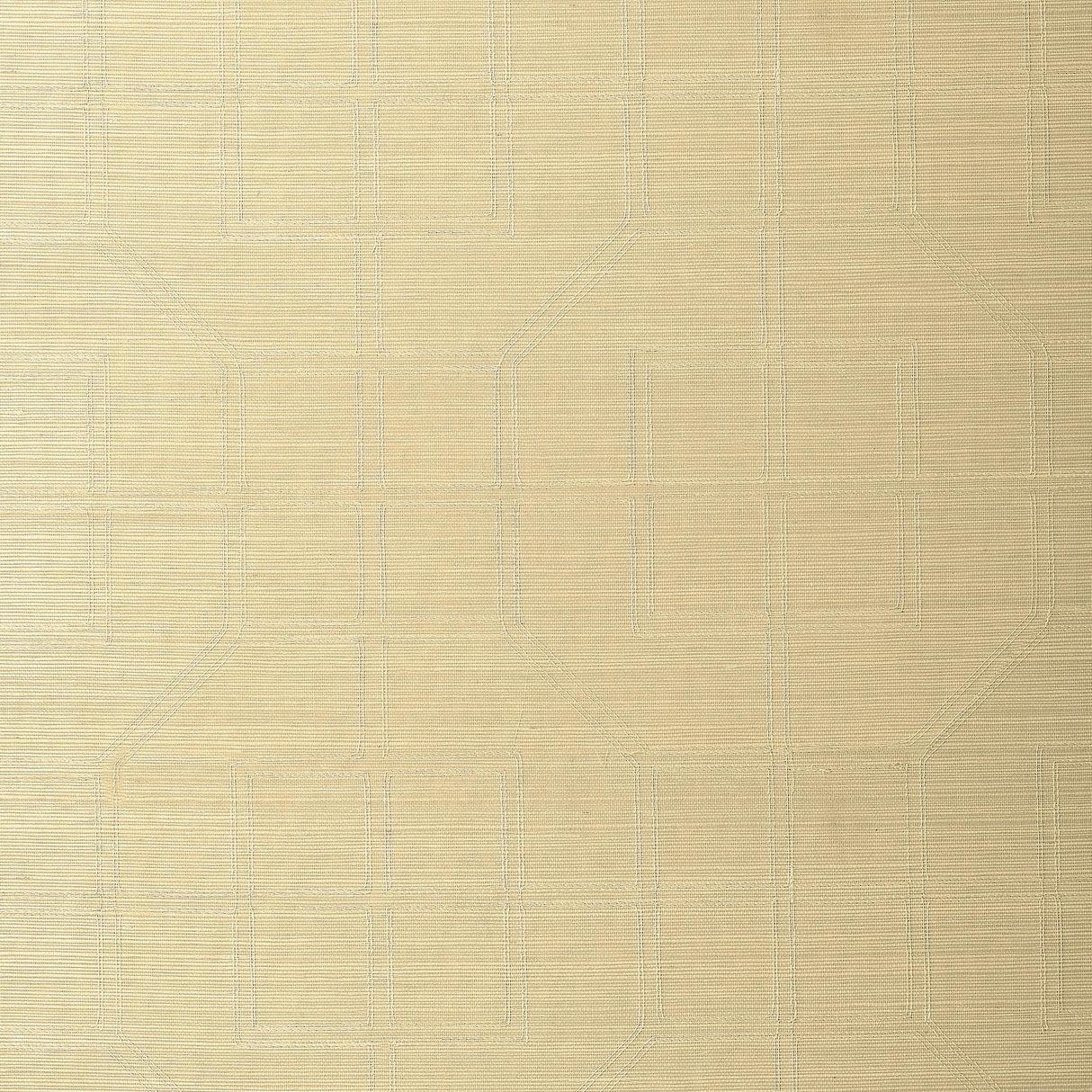 Schumacher Linyi Embroidered Fret Sisal Cream Wallpaper