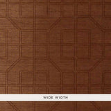 Schumacher Linyi Embroidered Fret Sisal Chestnut Wallpaper
