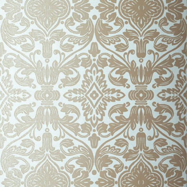 Schumacher Varenna Damask Robin'S Egg Wallpaper