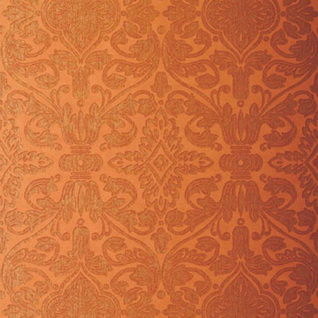 Schumacher Varenna Damask Terracotta Wallpaper