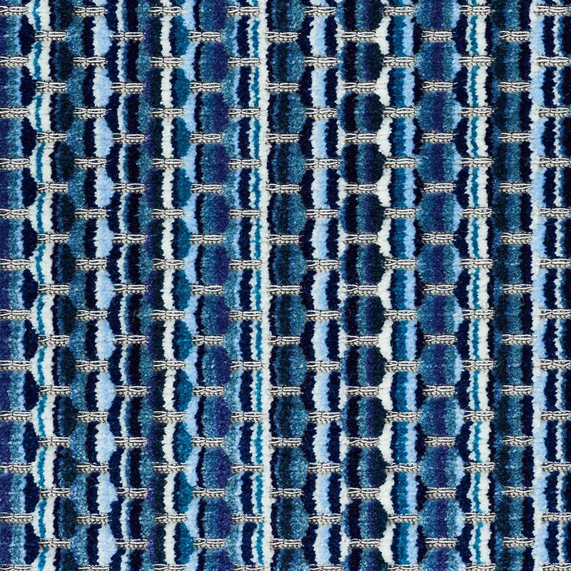 Schumacher Downtown Velvet Indigo Fabric