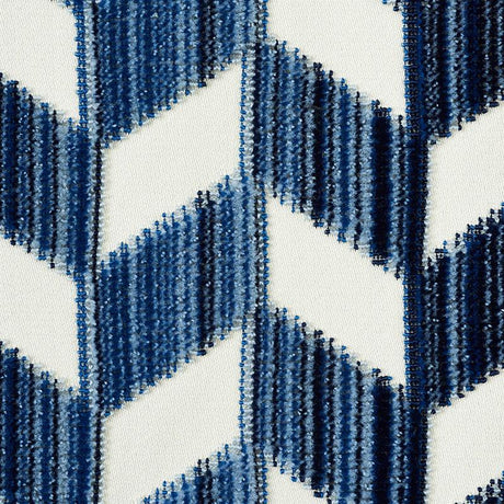 Schumacher Chevron Stri Velvet Lapis Fabric