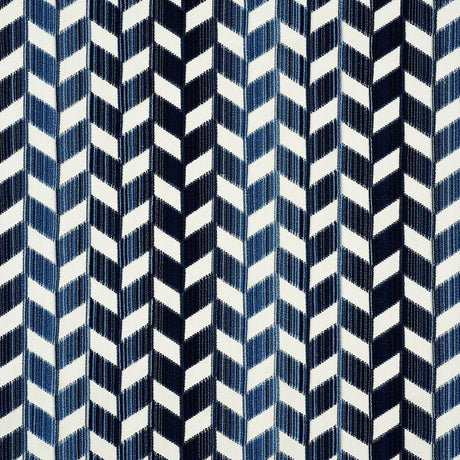 Schumacher Chevron Stri Velvet Lapis Fabric