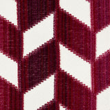Schumacher Chevron Stri Velvet Garnet Fabric