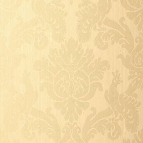 Schumacher Valette Strie Damask Champagne Wallpaper
