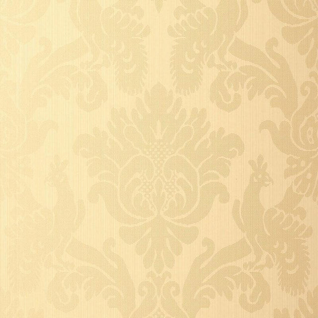 Schumacher Valette Strie Damask Champagne Wallpaper