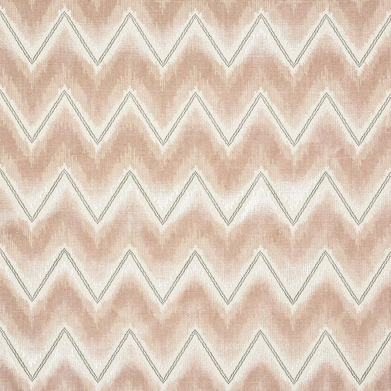 Schumacher Chevron Velvet Blush Fabric