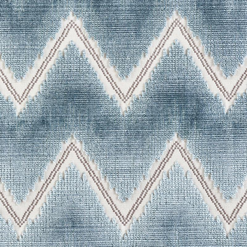 Schumacher Chevron Velvet Mineral Fabric