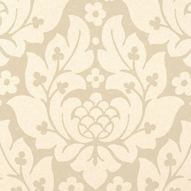 Schumacher Fiore Damask Linen Wallpaper