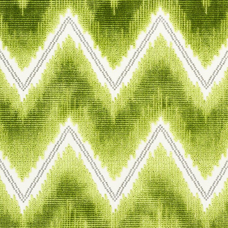 Schumacher Chevron Velvet Leaf Fabric