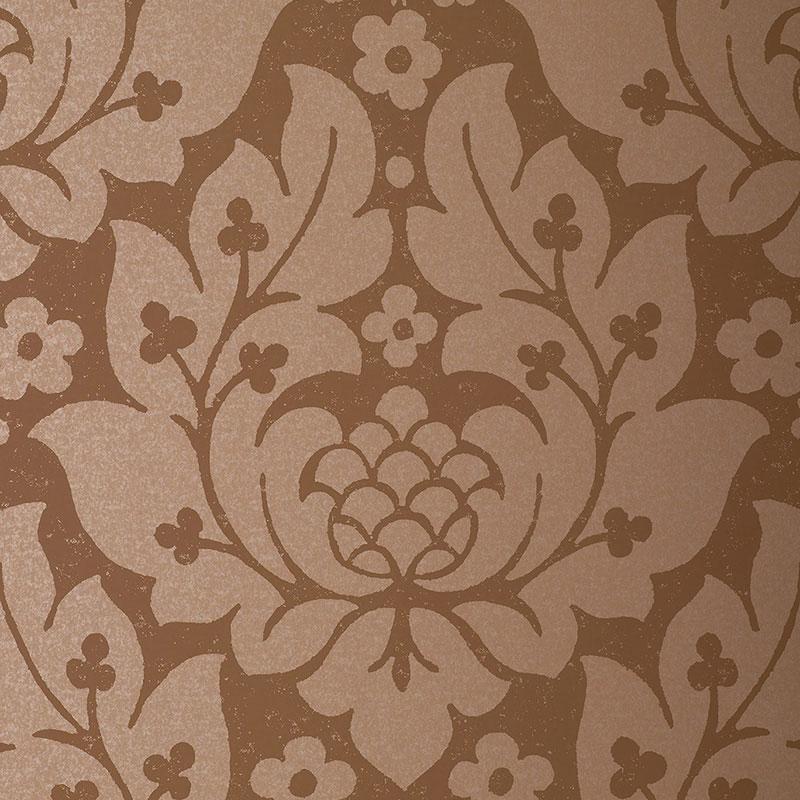 Schumacher Fiore Damask Mocha Wallpaper