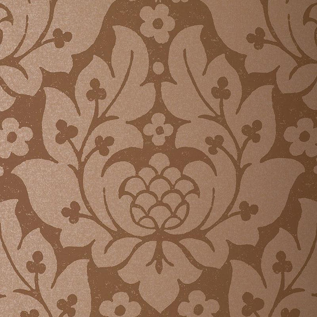 Schumacher Fiore Damask Mocha Wallpaper