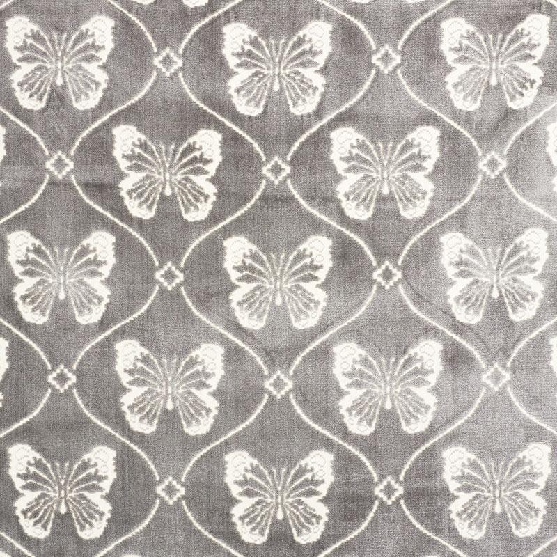 Schumacher Papillon Velvet Pewter Fabric