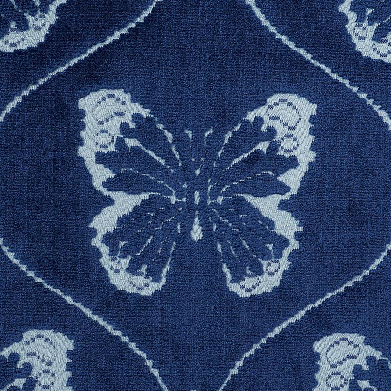 Schumacher Papillon Velvet Sapphire Fabric