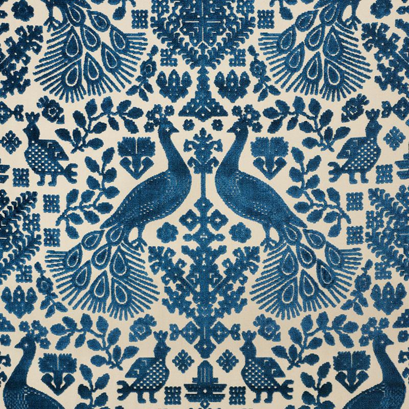 Schumacher Pavone Velvet Peacock Fabric