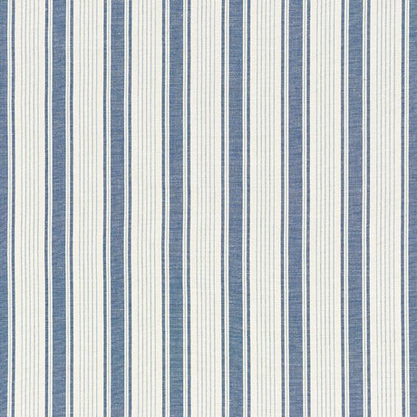 Schumacher Ojai Stripe Prussian Blue Fabric