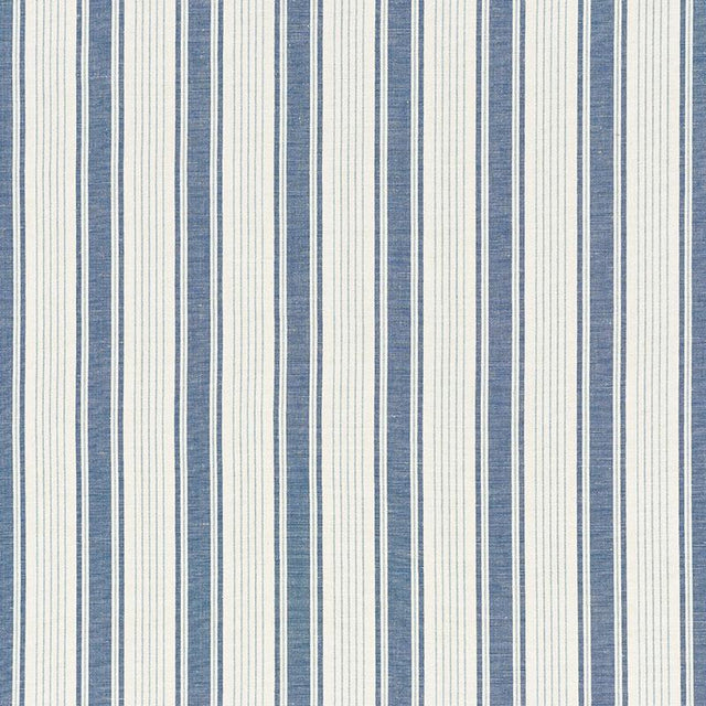 Schumacher Ojai Stripe Prussian Blue Fabric