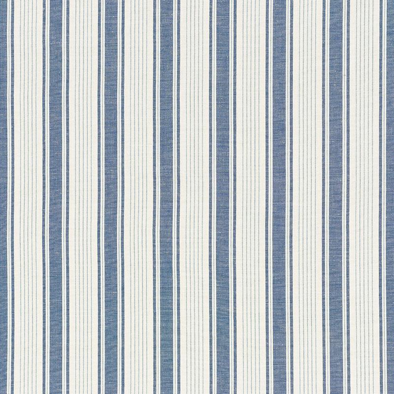 Schumacher Ojai Stripe Prussian Blue Fabric