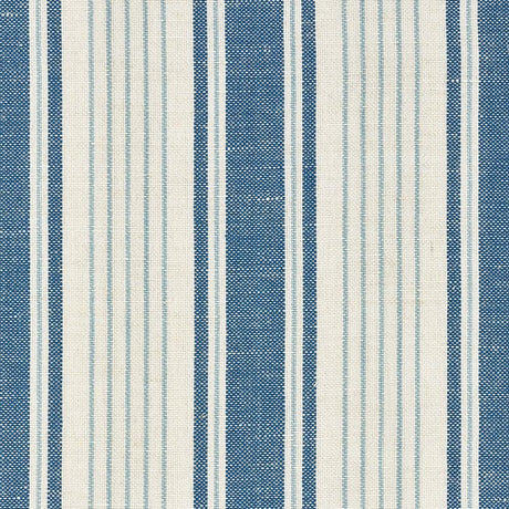 Schumacher Ojai Stripe Prussian Blue Fabric