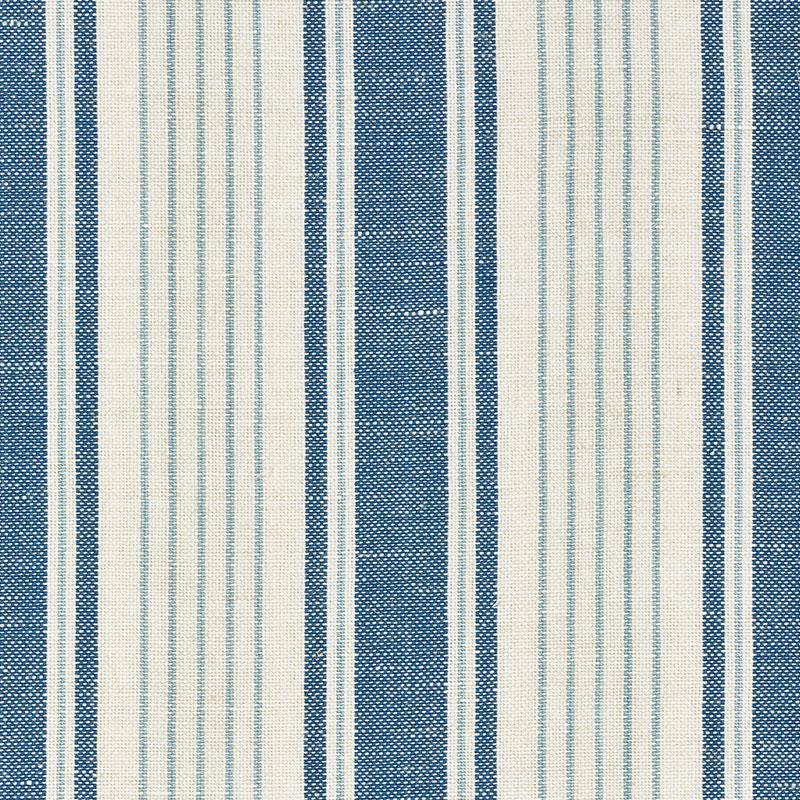 Schumacher Ojai Stripe Prussian Blue Fabric