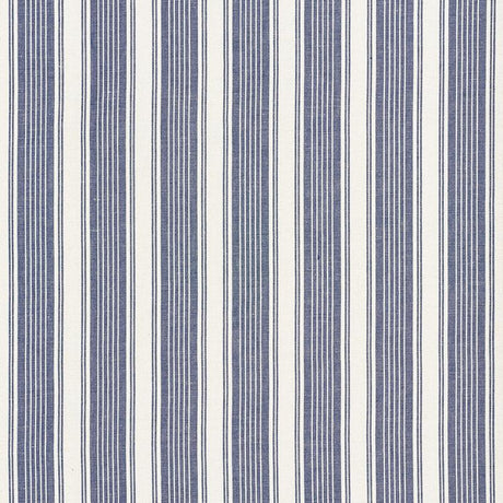 Schumacher Ojai Stripe Indigo Fabric