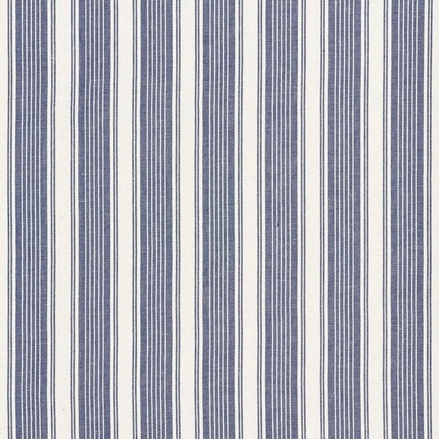 Schumacher Ojai Stripe Indigo Fabric