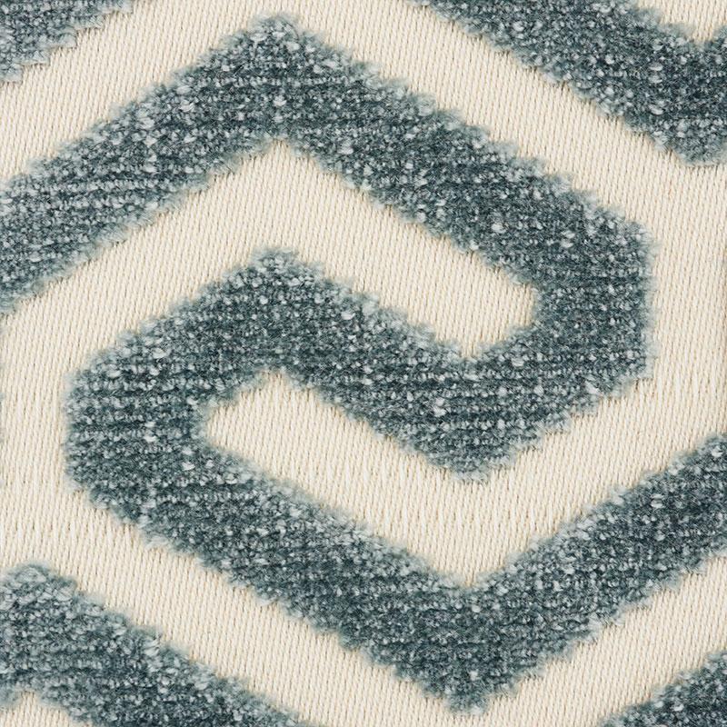 Schumacher Ming Fret Velvet Mineral Fabric
