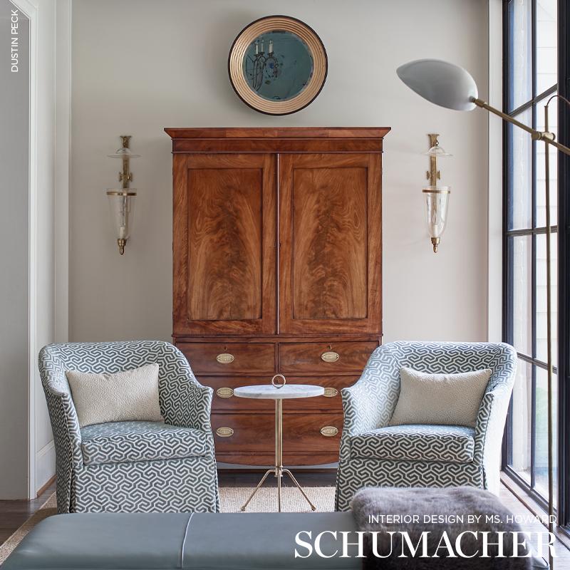 Schumacher Ming Fret Velvet Mineral Fabric