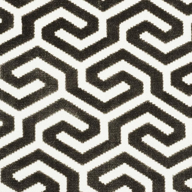 Schumacher Ming Fret Velvet Taupe Fabric