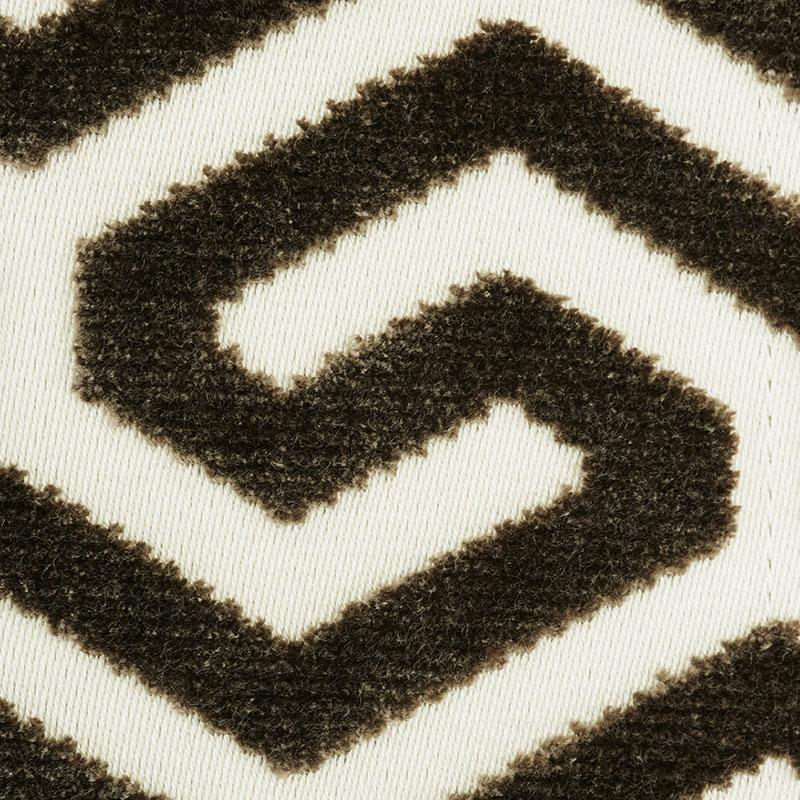Schumacher Ming Fret Velvet Taupe Fabric