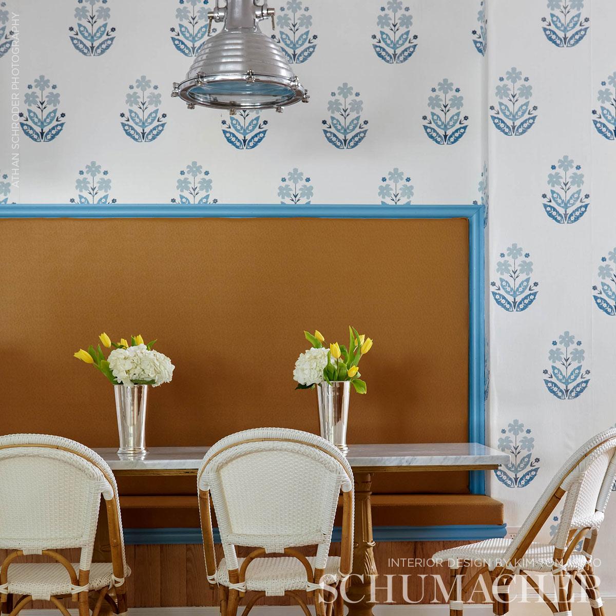 Schumacher Floweret Paperweave Porcelain Wallpaper – DecoratorsBest
