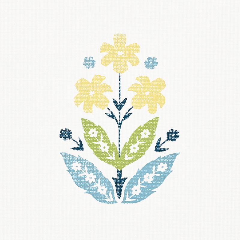 Schumacher Floweret Paperweave Summer Wallpaper