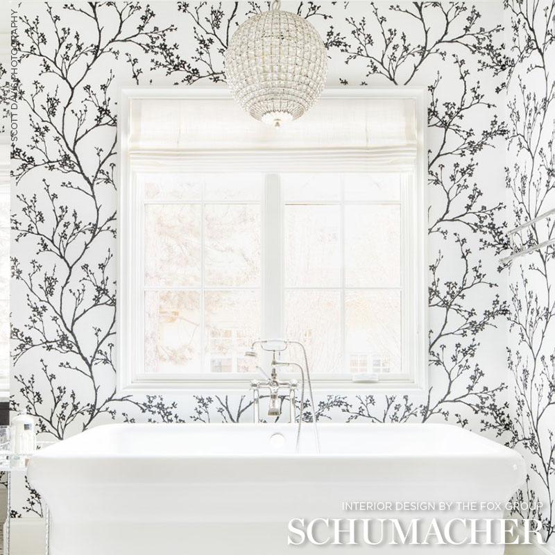 Schumacher Twiggy Paperweave Black Wallpaper – DecoratorsBest